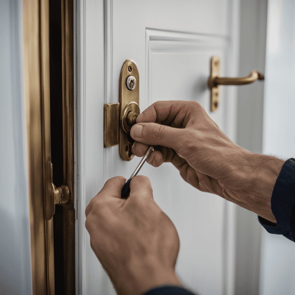 Serrurier ouvrant une porte d'appartement claquée sans l'endommager